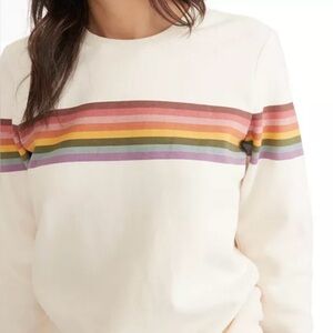 Marine Layer Antique White Cotton Crewneck Pullover Sweatshirt Size Medium.